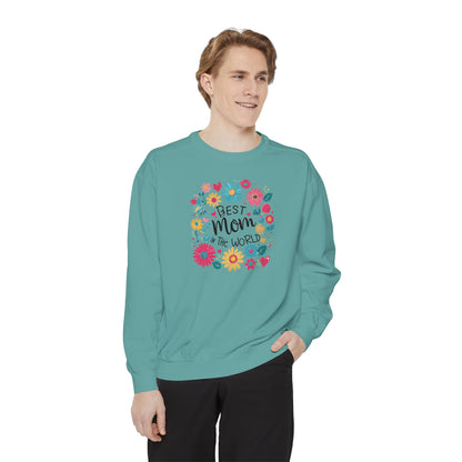 Best Mom in the World Floral Sweatshirt