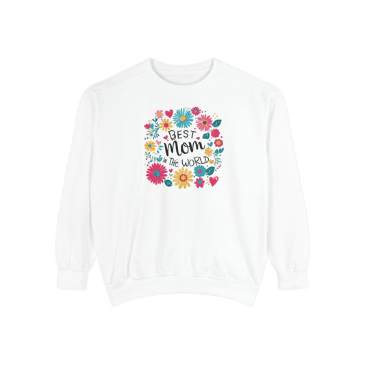 Best Mom in the World Floral Sweatshirt