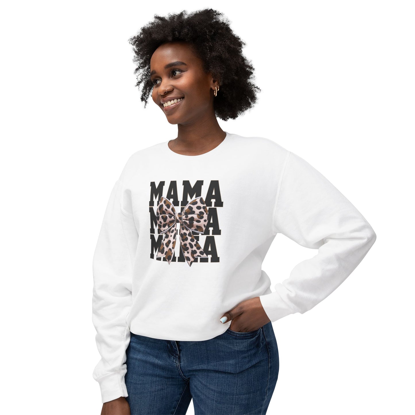 Mama Leopard Bow Sweatshirt