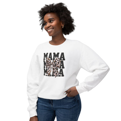 Mama Leopard Bow Sweatshirt