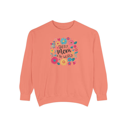Best Mom in the World Floral Sweatshirt
