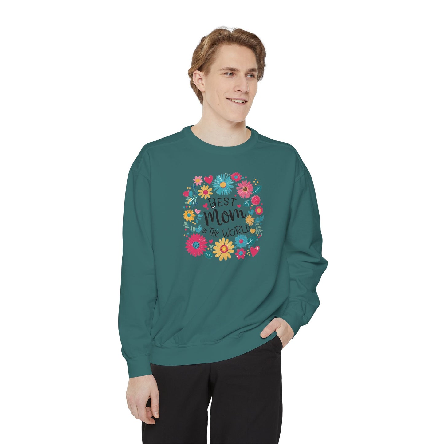Best Mom in the World Floral Sweatshirt