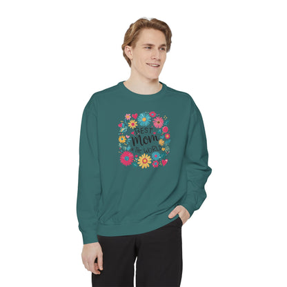Best Mom in the World Floral Sweatshirt