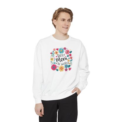 Best Mom in the World Floral Sweatshirt