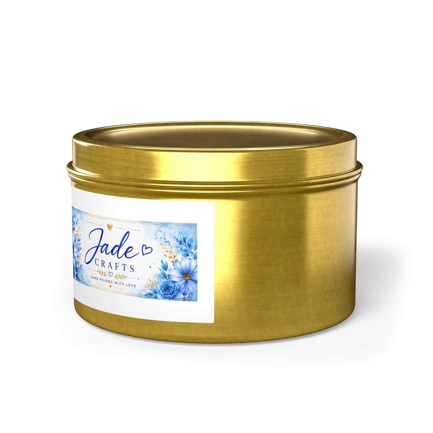 Blue Floral Scented Tin Candle