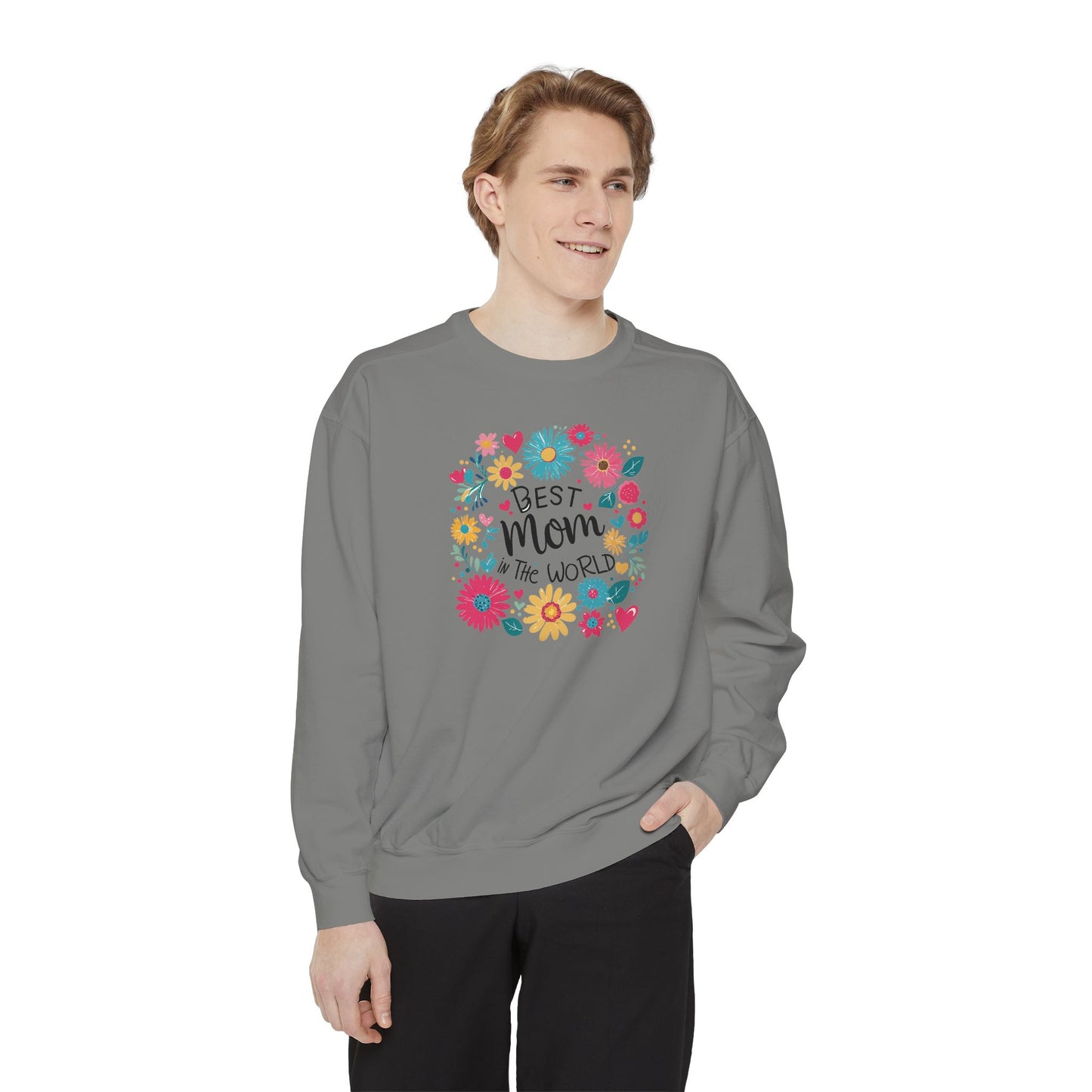 Best Mom in the World Floral Sweatshirt