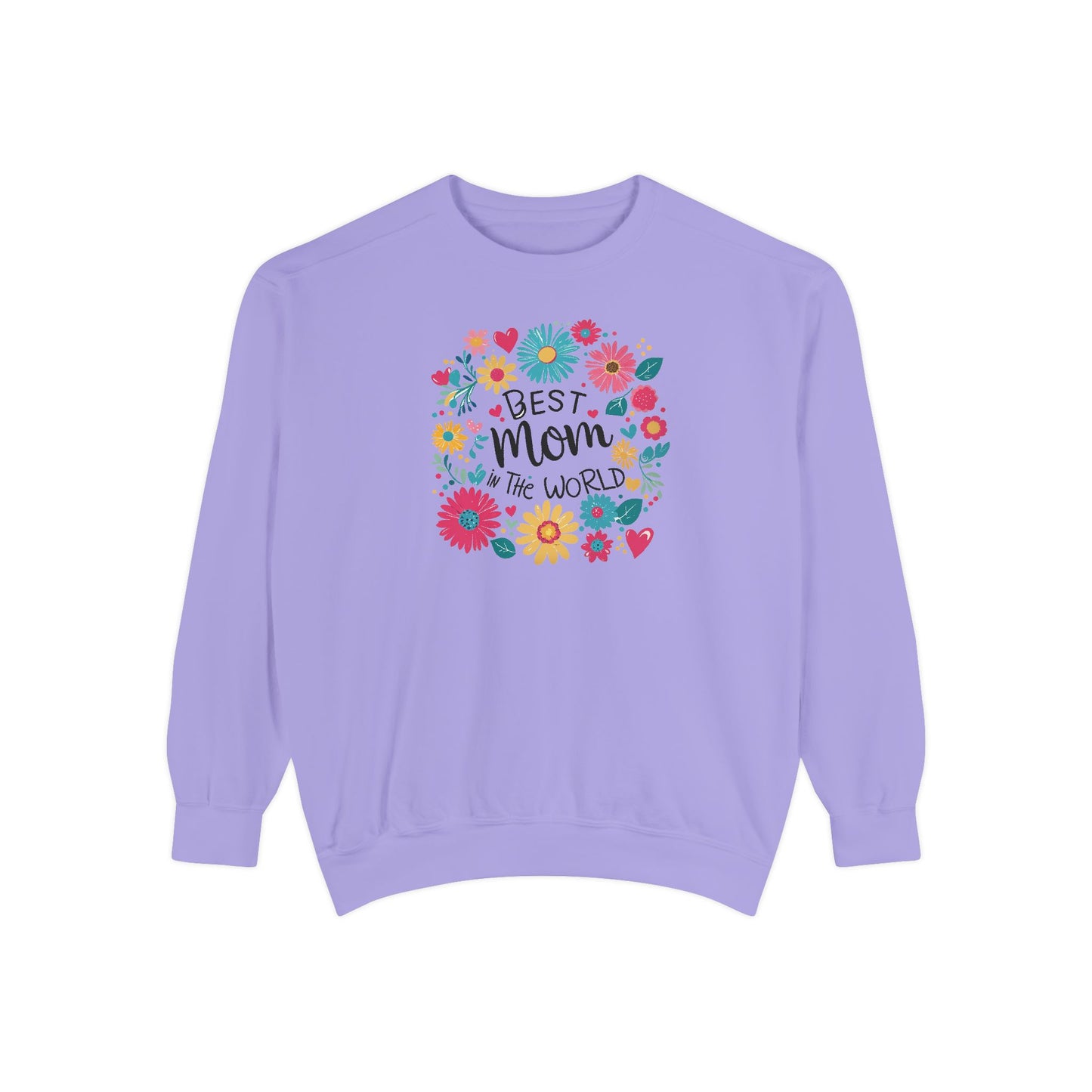 Best Mom in the World Floral Sweatshirt