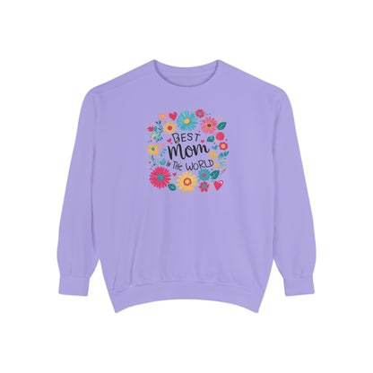 Best Mom in the World Floral Sweatshirt