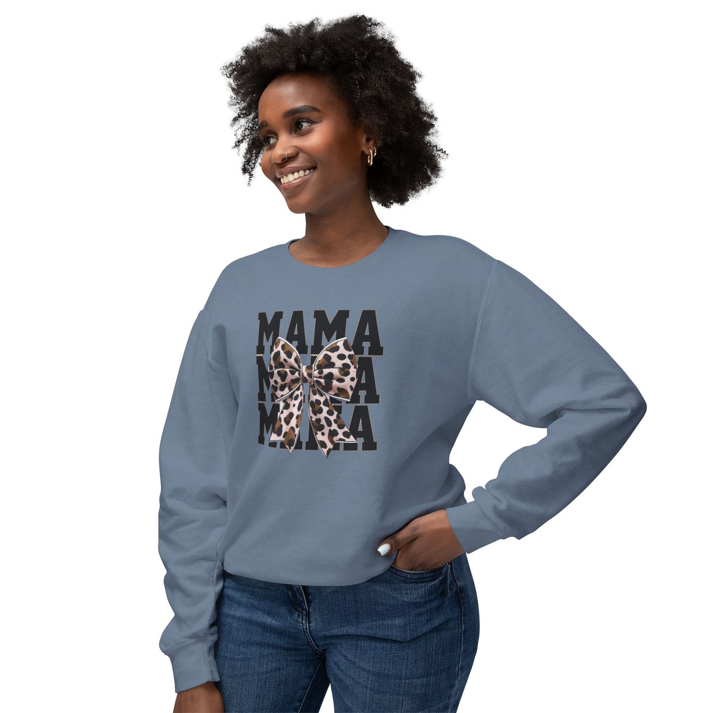 Mama Leopard Bow Sweatshirt