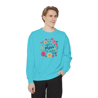 Best Mom in the World Floral Sweatshirt