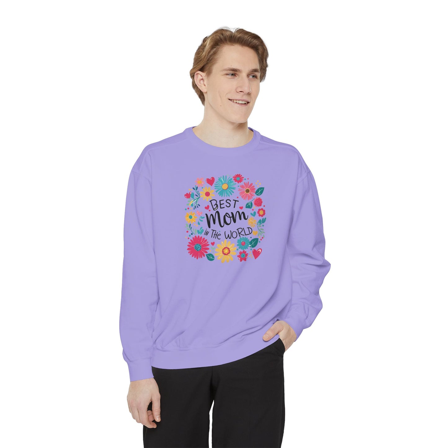 Best Mom in the World Floral Sweatshirt