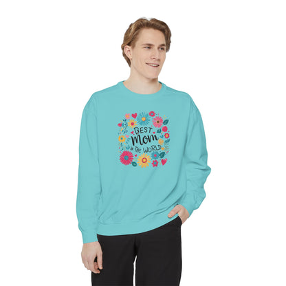 Best Mom in the World Floral Sweatshirt