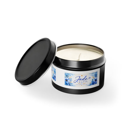 Blue Floral Scented Tin Candle