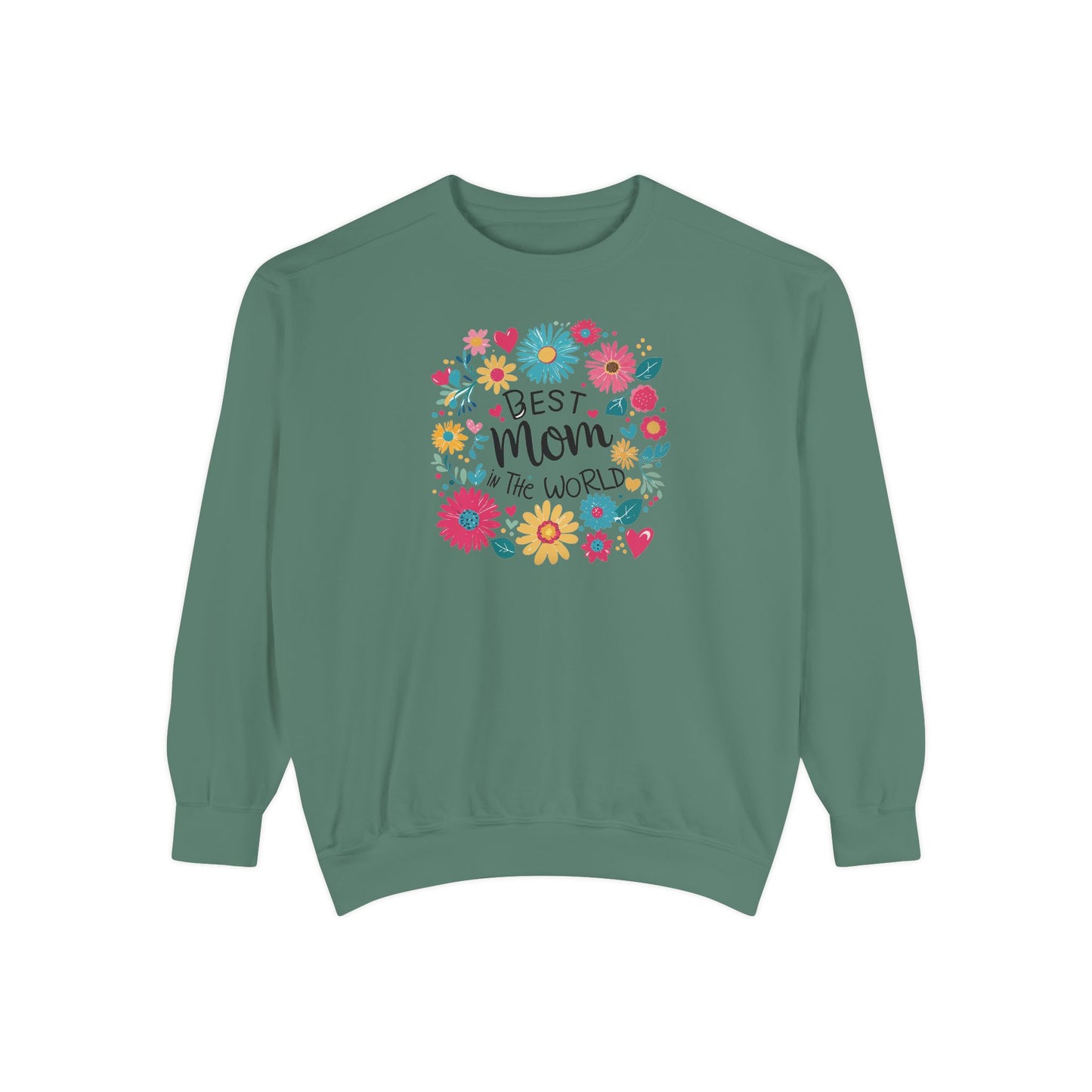 Best Mom in the World Floral Sweatshirt