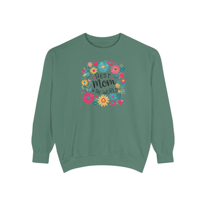 Best Mom in the World Floral Sweatshirt