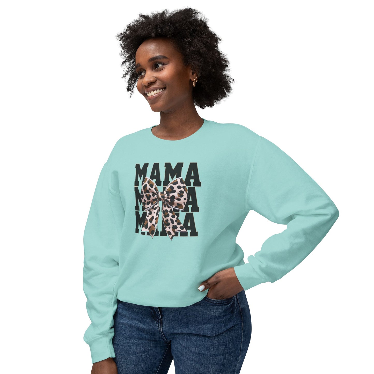 Mama Leopard Bow Sweatshirt