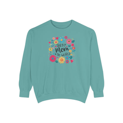 Best Mom in the World Floral Sweatshirt