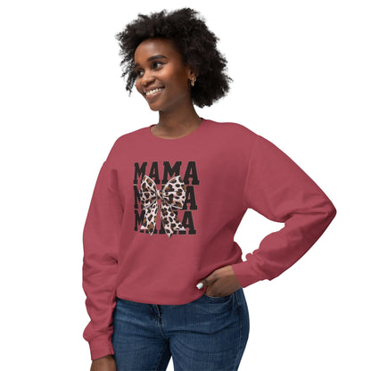 Mama Leopard Bow Sweatshirt