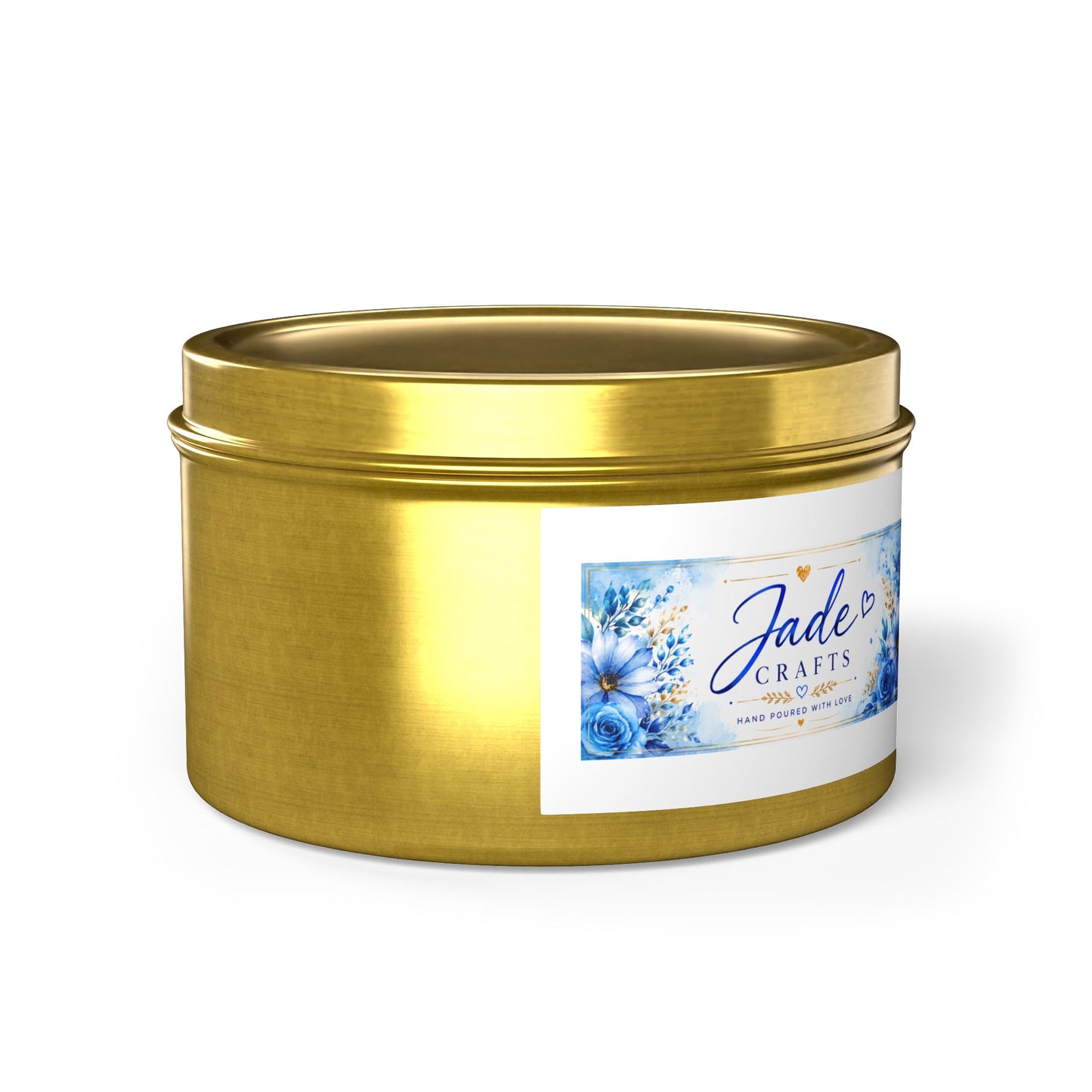 Blue Floral Scented Tin Candle