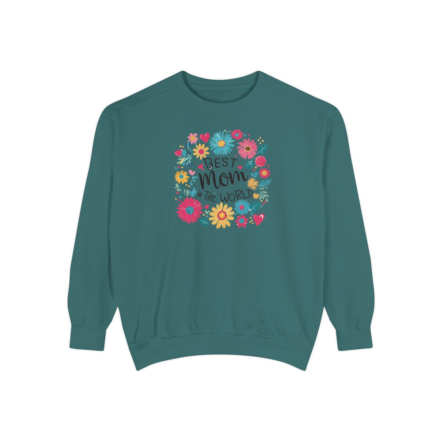 Best Mom in the World Floral Sweatshirt