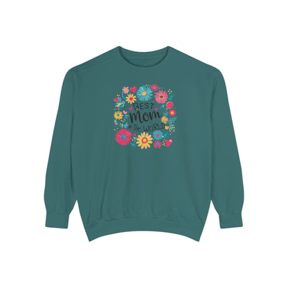 Best Mom in the World Floral Sweatshirt