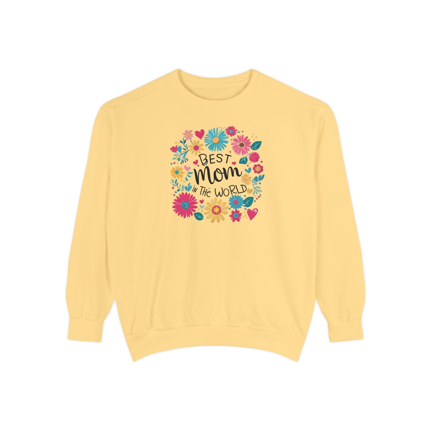 Best Mom in the World Floral Sweatshirt