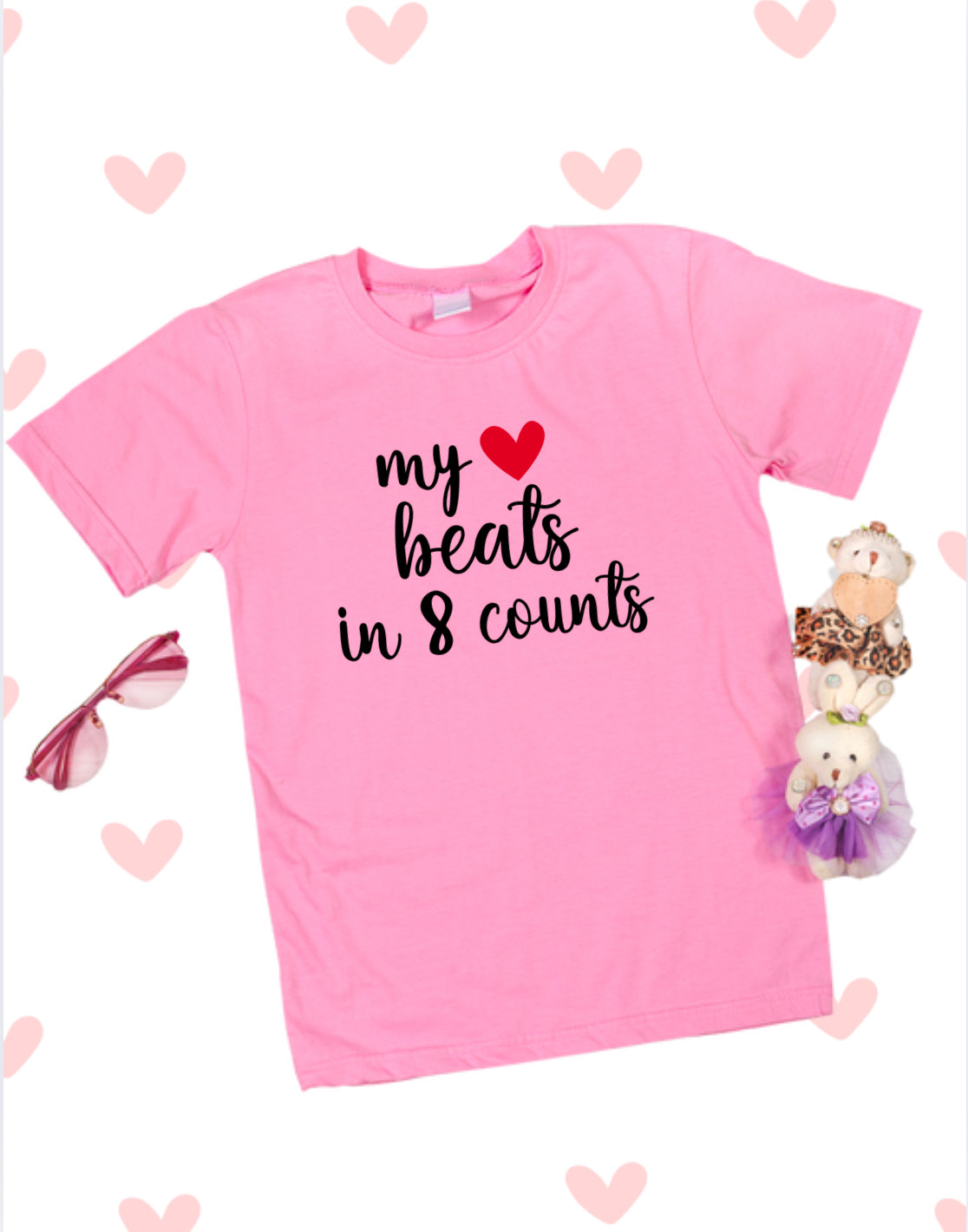 Youth Heart Beats In 8 Counts Tee