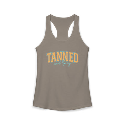Tanned and Tipsy Racerback Tank