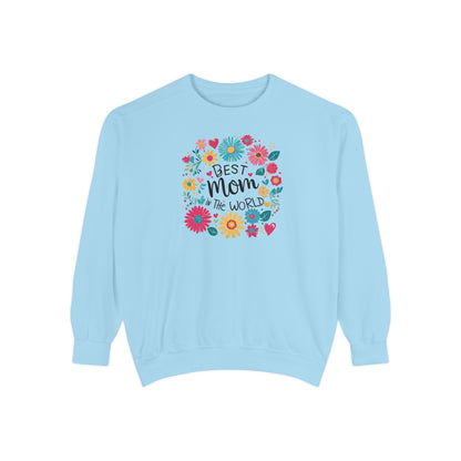 Best Mom in the World Floral Sweatshirt
