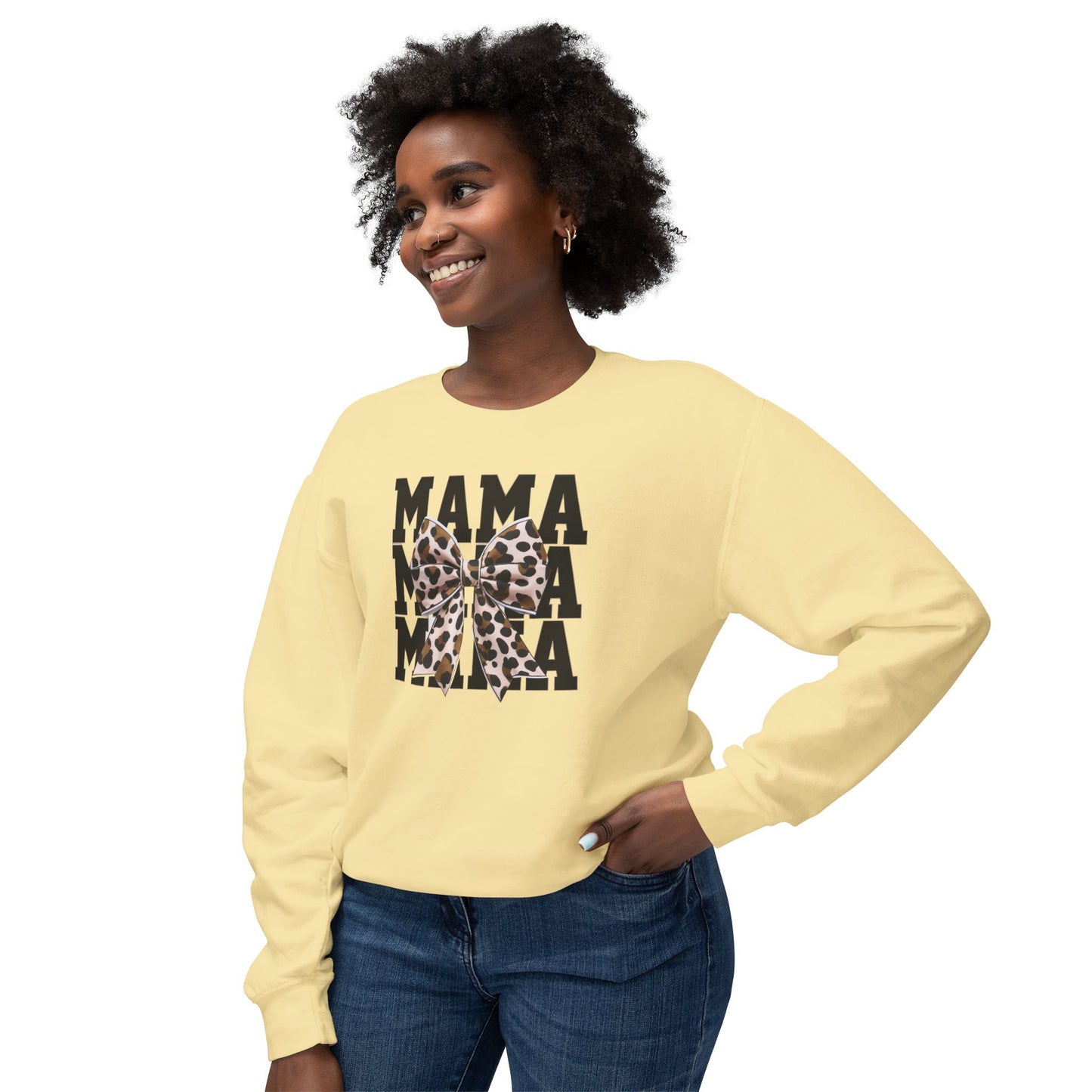 Mama Leopard Bow Sweatshirt