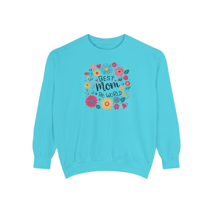 Best Mom in the World Floral Sweatshirt