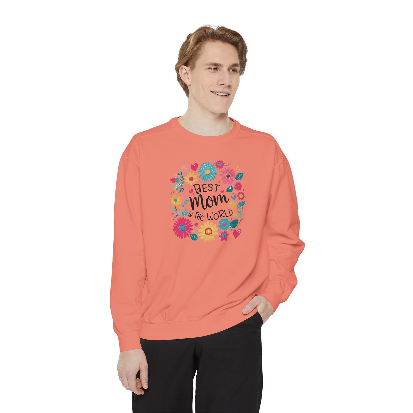 Best Mom in the World Floral Sweatshirt
