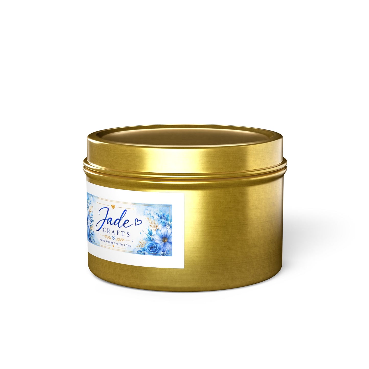 Blue Floral Scented Tin Candle