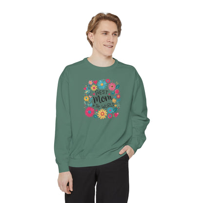 Best Mom in the World Floral Sweatshirt