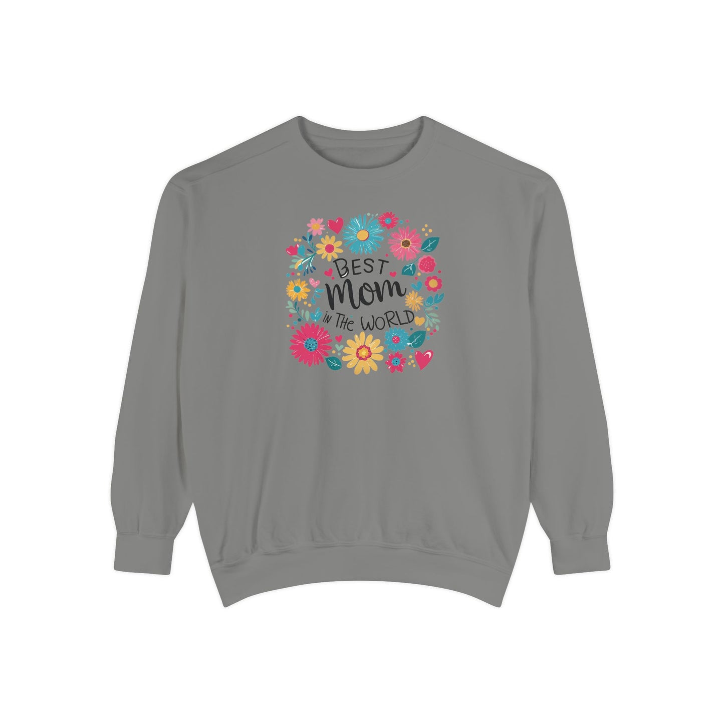 Best Mom in the World Floral Sweatshirt