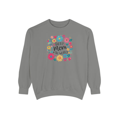 Best Mom in the World Floral Sweatshirt