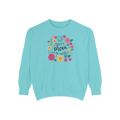 Best Mom in the World Floral Sweatshirt