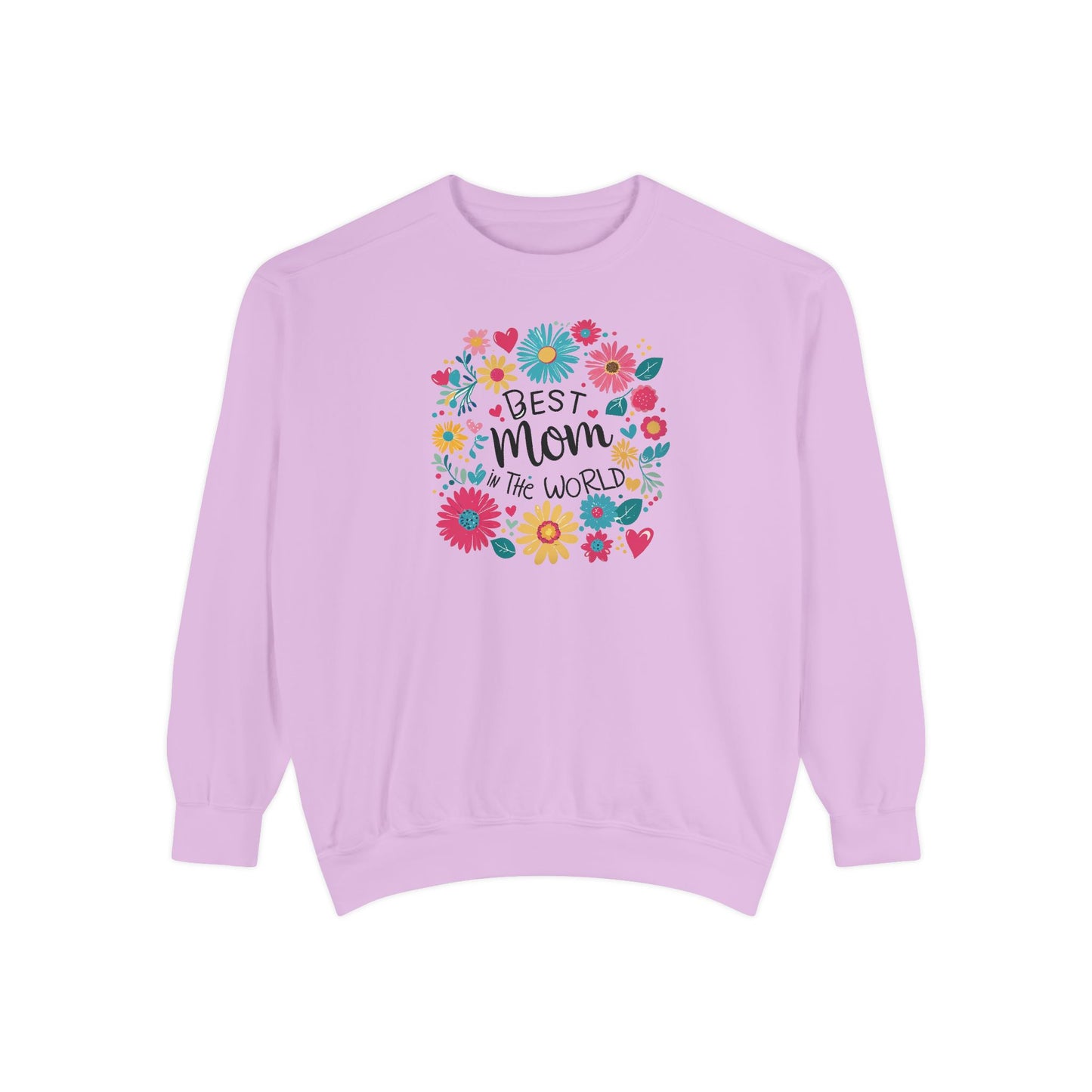 Best Mom in the World Floral Sweatshirt