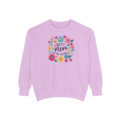 Best Mom in the World Floral Sweatshirt