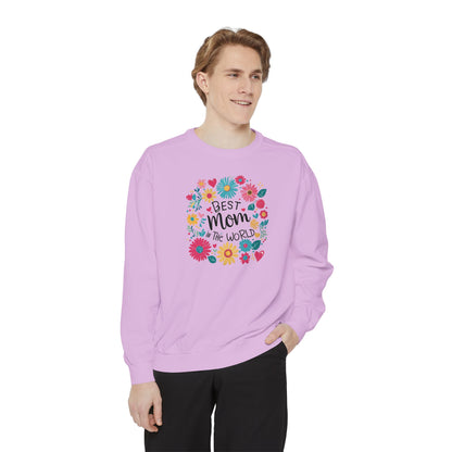 Best Mom in the World Floral Sweatshirt